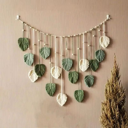 Bohemian Leaf  Feather Macrame Wall Decor  Chic Boho Wall Art Tapestry 6