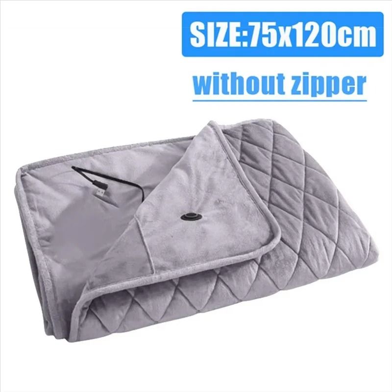 USB Heated Blanket Winter Shawl Washable Electric Body Warmer 9
