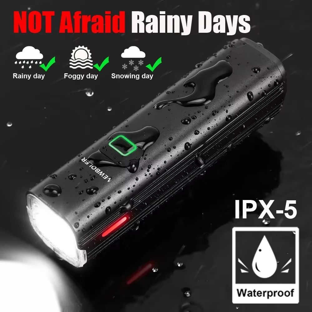 Rechargeable 1000 Lumen Bicycle Light Set With Front And Rear Rainproof Headlights 5