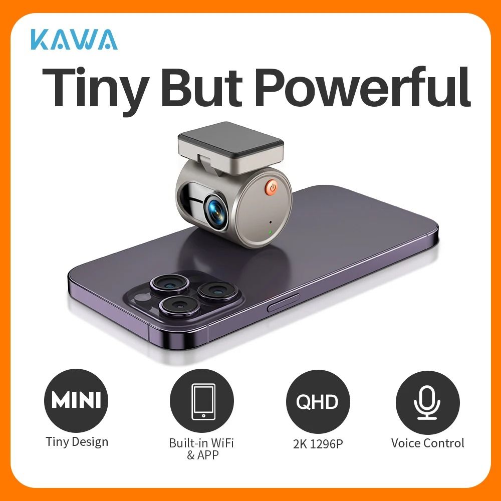 2K Mini Dash Cam with Night Vision and WiFi App for Car Safety Monitoring