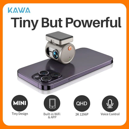 2K Mini Dash Cam with Night Vision and WiFi App for Car Safety Monitoring