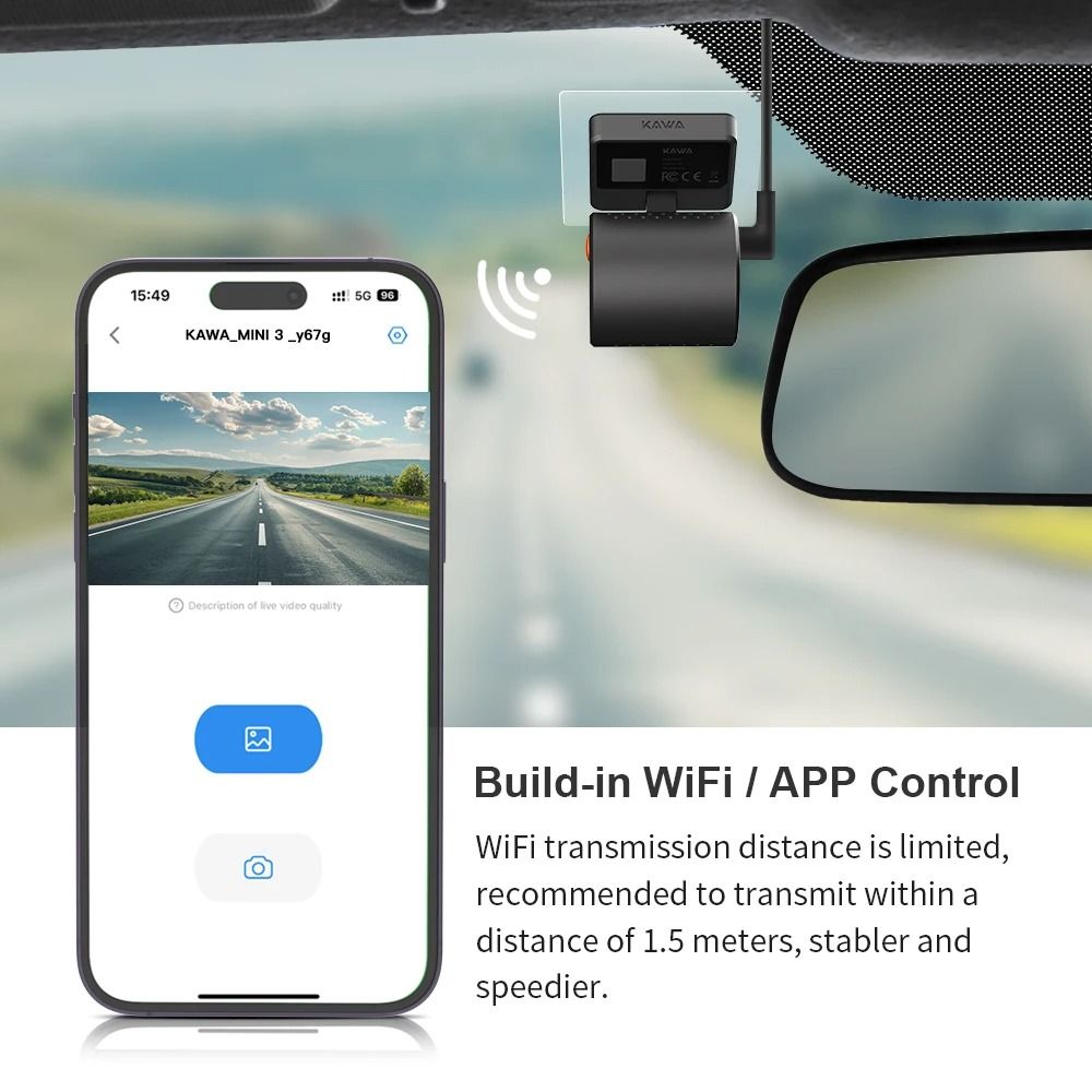 2K Mini Dash Cam With Night Vision And WiFi App For Car Safety Monitoring 3