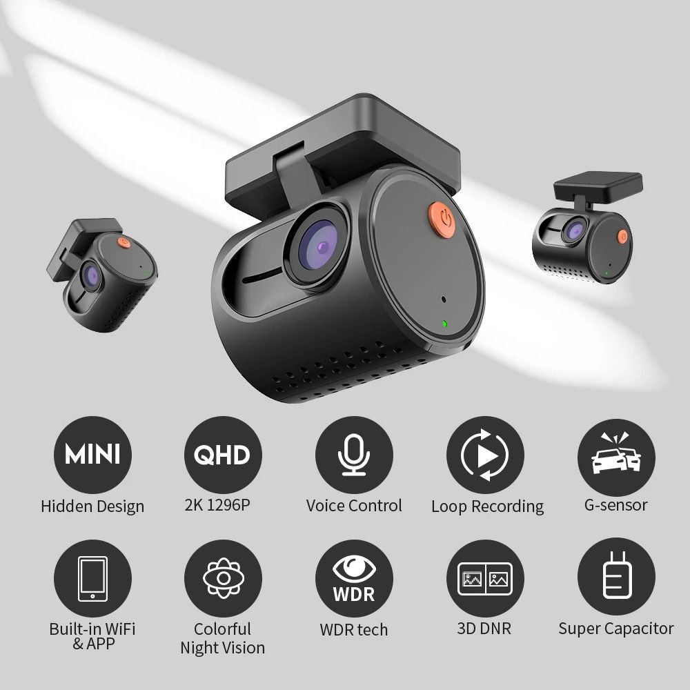 2K Mini Dash Cam With Night Vision And WiFi App For Car Safety Monitoring 5