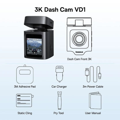 Dual Dash Cam Set With 3K Front And Rear Cameras GPS And 24H Parking Mode 7