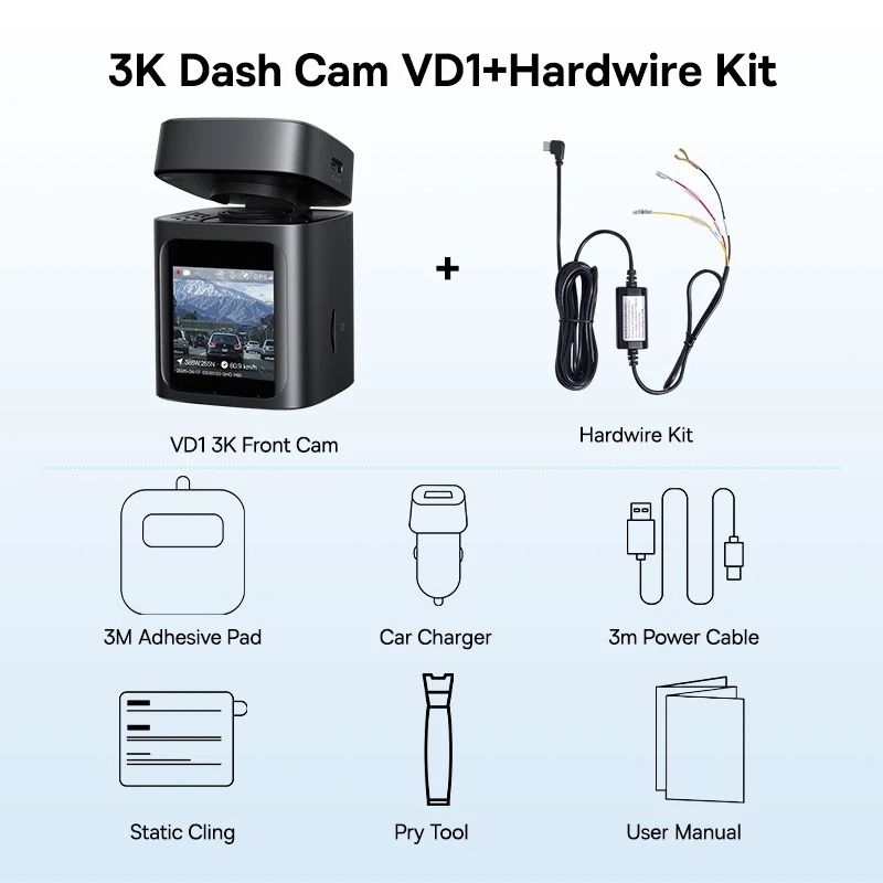 Dual Dash Cam Set With 3K Front And Rear Cameras GPS And 24H Parking Mode 8