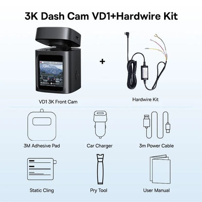 Dual Dash Cam Set With 3K Front And Rear Cameras GPS And 24H Parking Mode 8