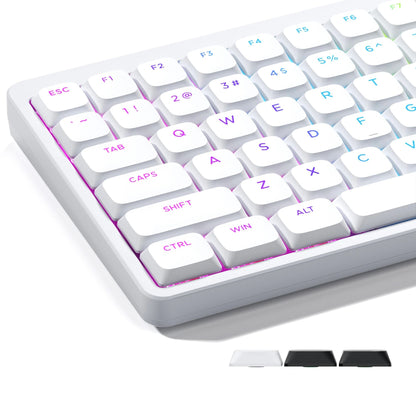 Low Profile Double Shot PBT Keycaps with Shine Through Design for Mechanical Keyboards