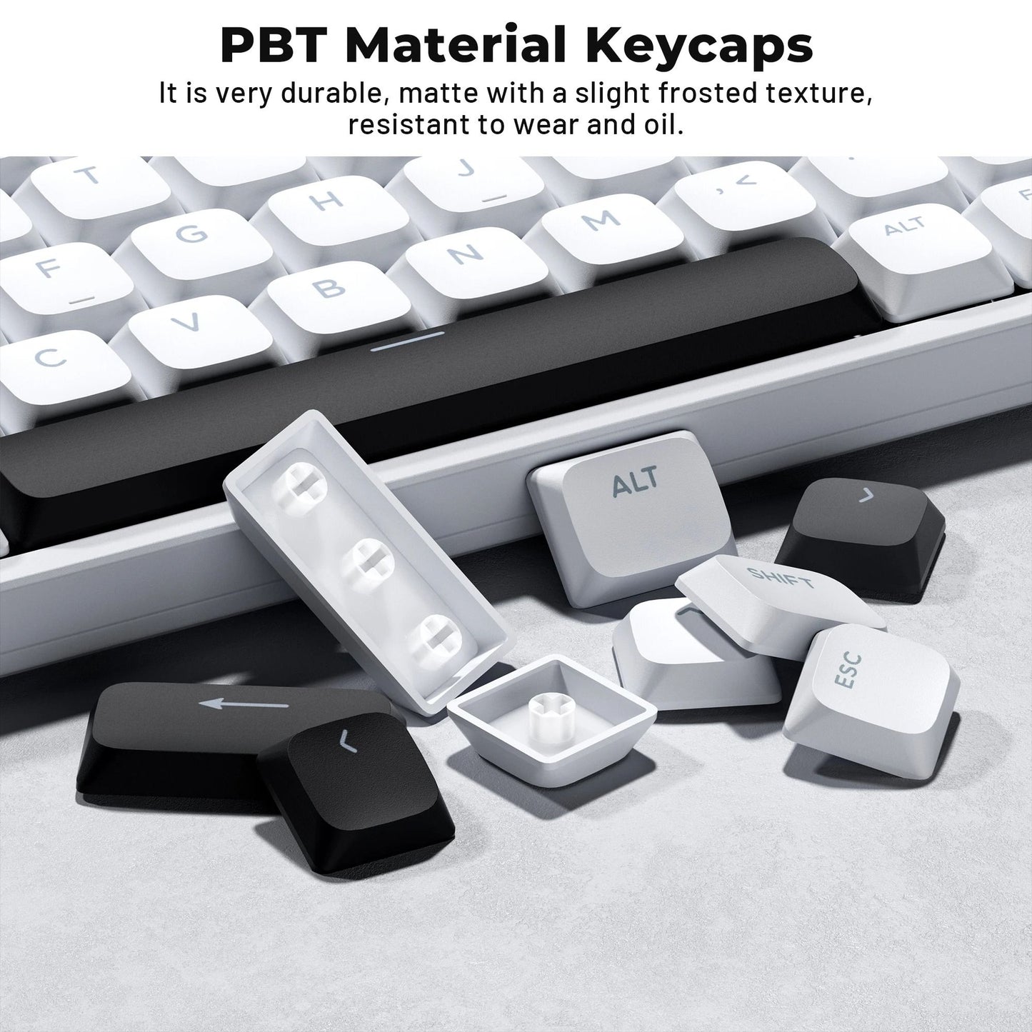 Low Profile Double Shot PBT Keycaps With Shine Through Design For Mechanical Keyboards 3