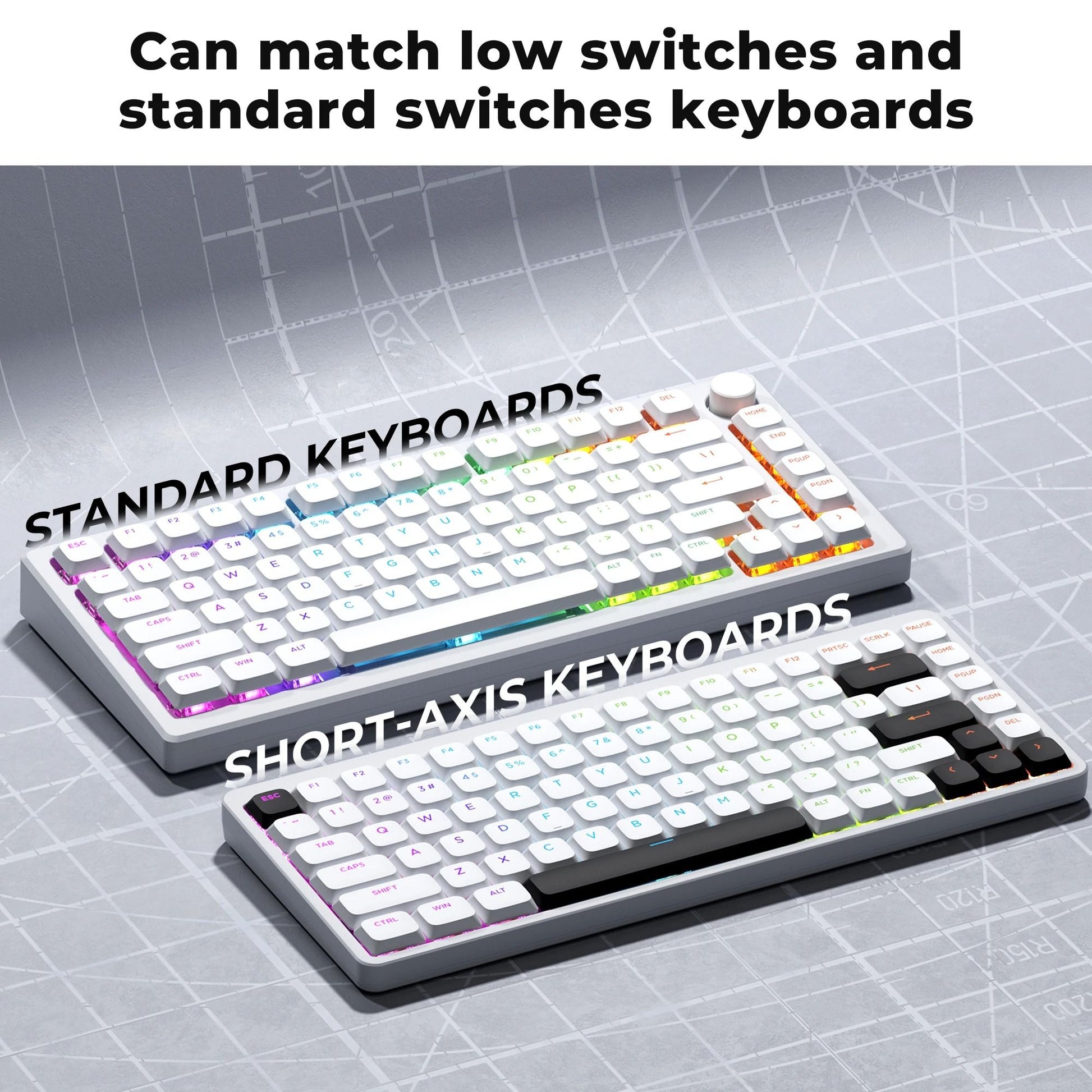 Low Profile Double Shot PBT Keycaps With Shine Through Design For Mechanical Keyboards 4