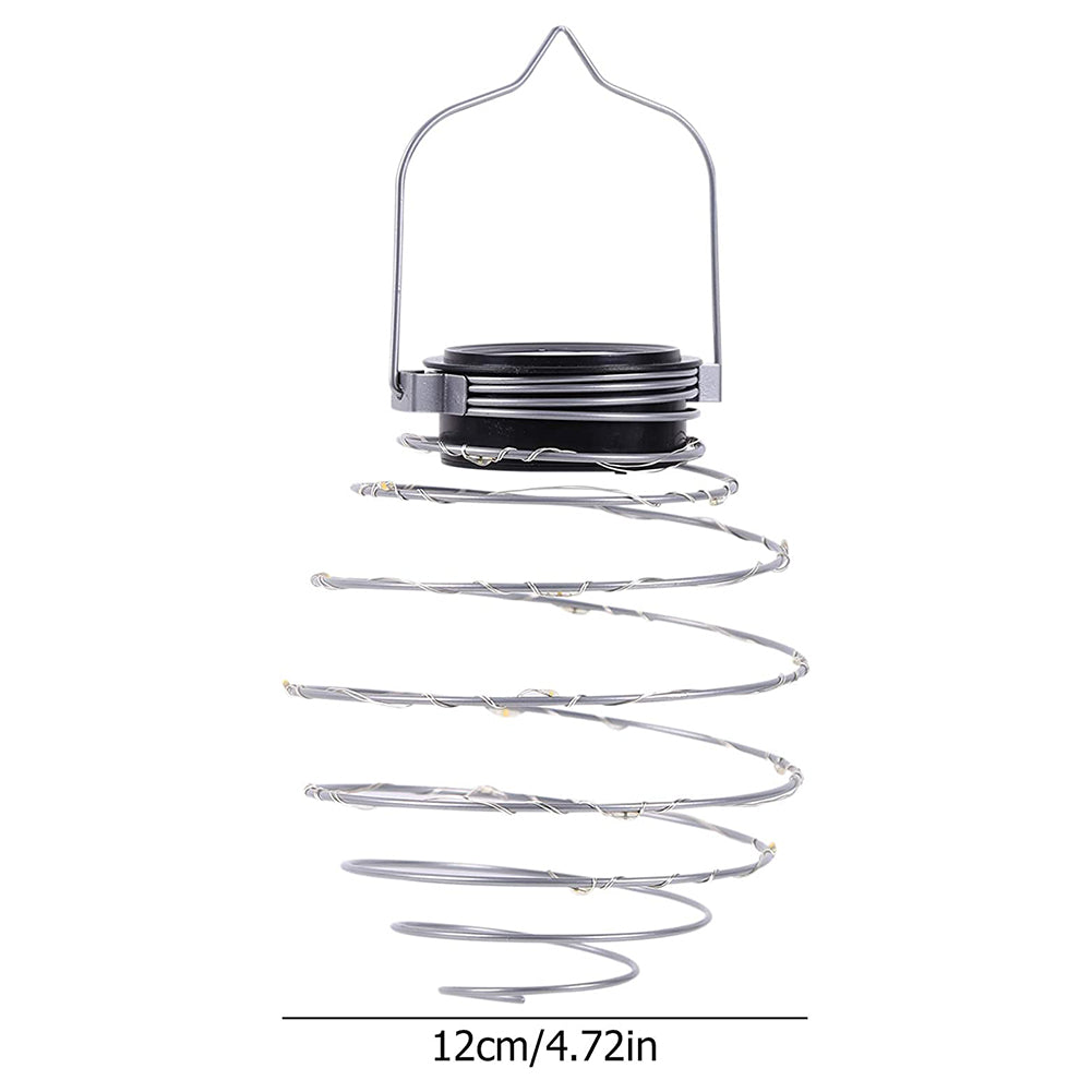 LED Hanging Decorative Lamp Outdoor, Solar Spiral Lights for Patio, Creative Iron Art Lantern for Porch Path Garden