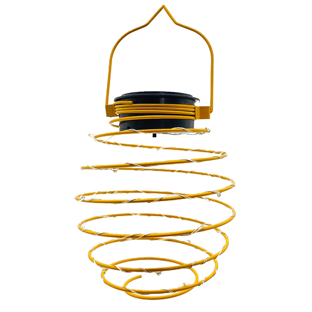 LED Hanging Decorative Lamp Outdoor, Solar Spiral Lights for Patio, Creative Iron Art Lantern for Porch Path Garden