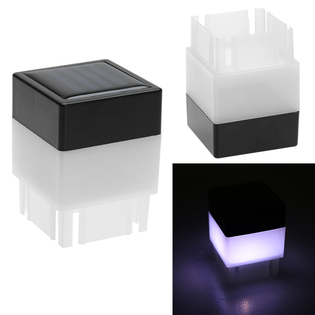 Outdoor Solar Powered Pillar Lamp, LED Column Head Light for Fence, Gate Post, Courtyard Garden Landscape Lighting