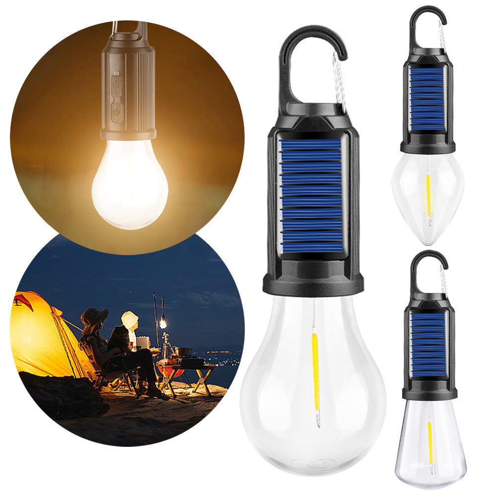 USB Charging LED Lighting Lantern Solar Powered, Waterproof 100LM Camping Lamp, Portable Outdoor BBQ Tent Light