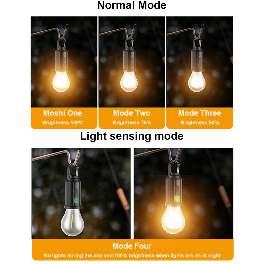USB Charging LED Lighting Lantern Solar Powered, Waterproof 100LM Camping Lamp, Portable Outdoor BBQ Tent Light