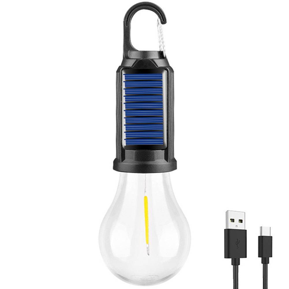 USB Charging LED Lighting Lantern Solar Powered, Waterproof 100LM Camping Lamp, Portable Outdoor BBQ Tent Light