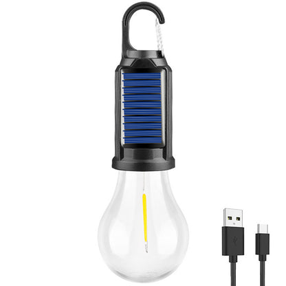 USB Charging LED Lighting Lantern Solar Powered, Waterproof 100LM Camping Lamp, Portable Outdoor BBQ Tent Light