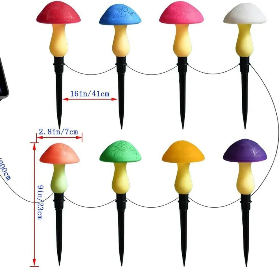 Cute Solar Cracked Mushroom Lights for Garden, Waterproof Lawn Lamp, Creative Decorative Outdoor Lighting