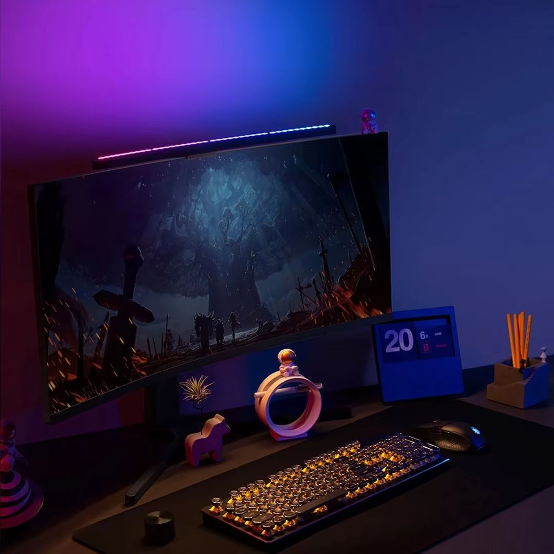 LYMAX RA97 Curved Monitor Light Bar With RGB Music Sync EyeCare LED Strip For Gaming PCs 5