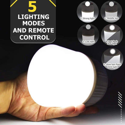 Solar Rechargeable Lanterns Emergency Light, Portable Bulb with Remote Control, Hooks for Camping, Hiking, Outdoor Use