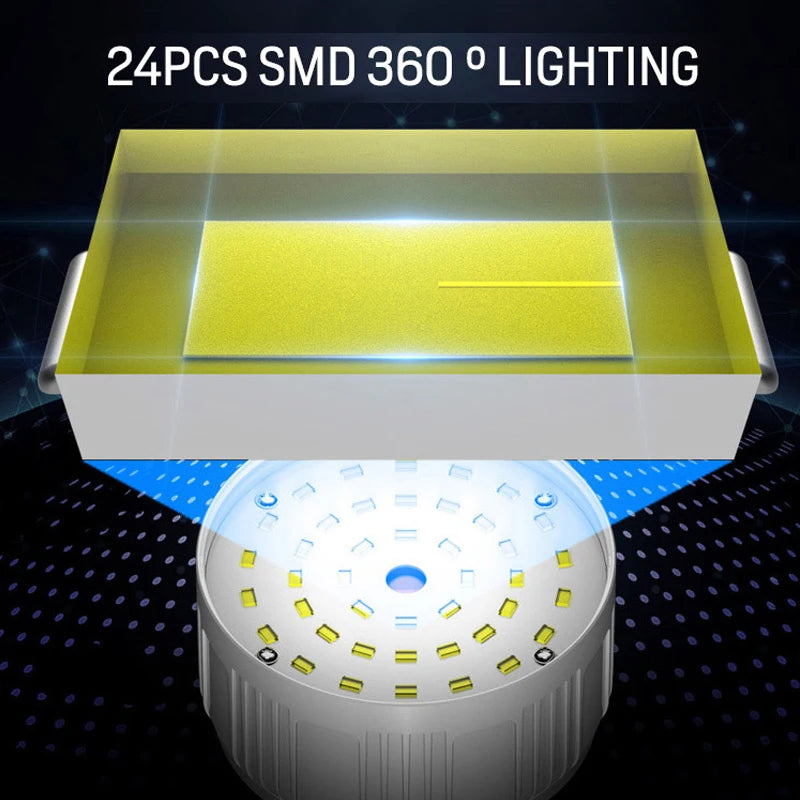 Solar Rechargeable Lanterns Emergency Light, Portable Bulb with Remote Control, Hooks for Camping, Hiking, Outdoor Use