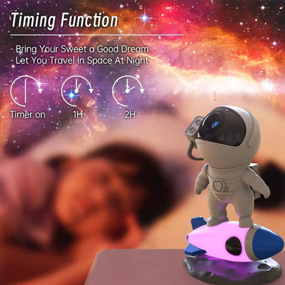 Rocket Astronaut Galaxy Projector Night Light With 13 HD Films Bluetooth Speaker  White Noise 1