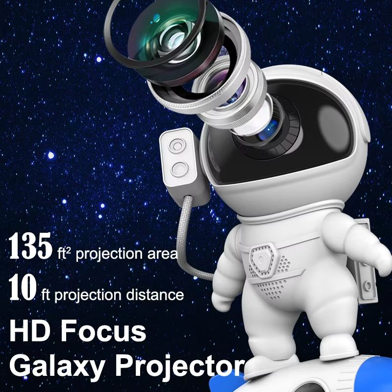 Rocket Astronaut Galaxy Projector Night Light With 13 HD Films Bluetooth Speaker  White Noise 3