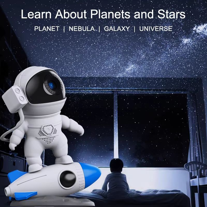 Rocket Astronaut Galaxy Projector Night Light With 13 HD Films Bluetooth Speaker  White Noise 4