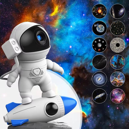 Rocket Astronaut Galaxy Projector Night Light With 13 HD Films Bluetooth Speaker  White Noise 6