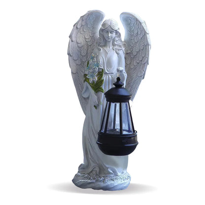 Waterproof Angel Ornament Light Solar Lantern, Fairy Figurine Decor Lamp, Auto On Off Home Garden Decoration