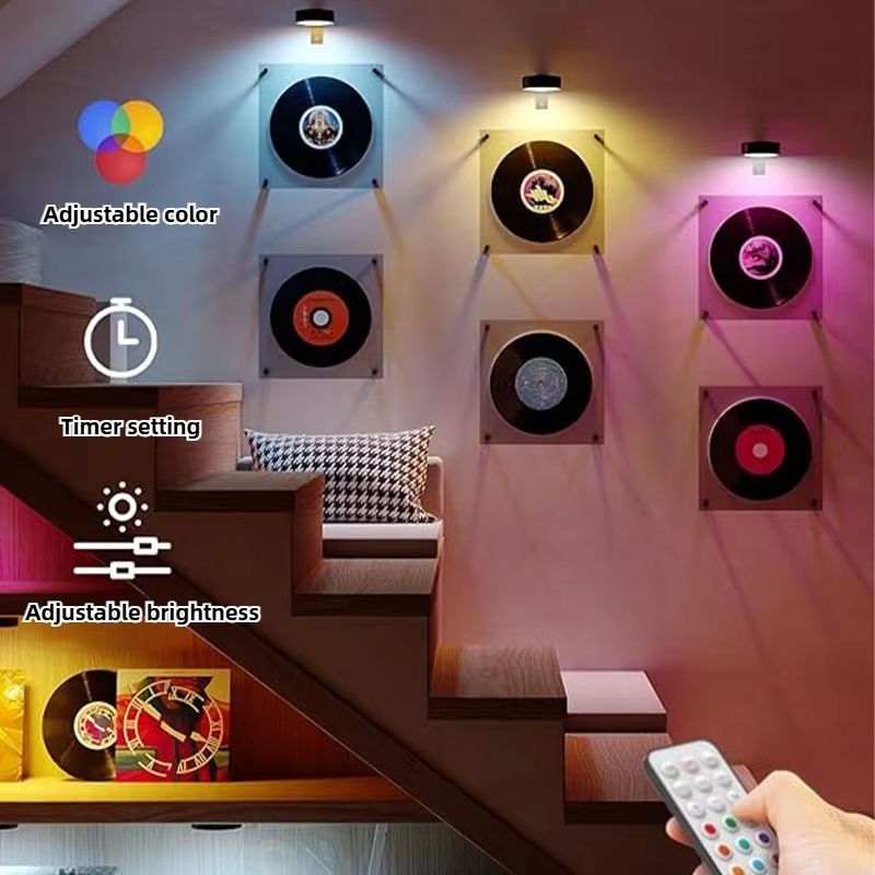 USB Rechargeable Magnetic RGB Wall Art Light  Wireless Display Lamp With Remote  Decorative Modes 2