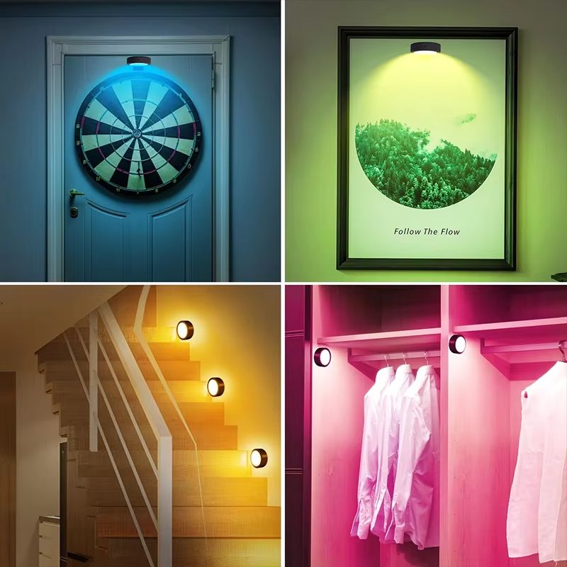 USB Rechargeable Magnetic RGB Wall Art Light  Wireless Display Lamp With Remote  Decorative Modes 4