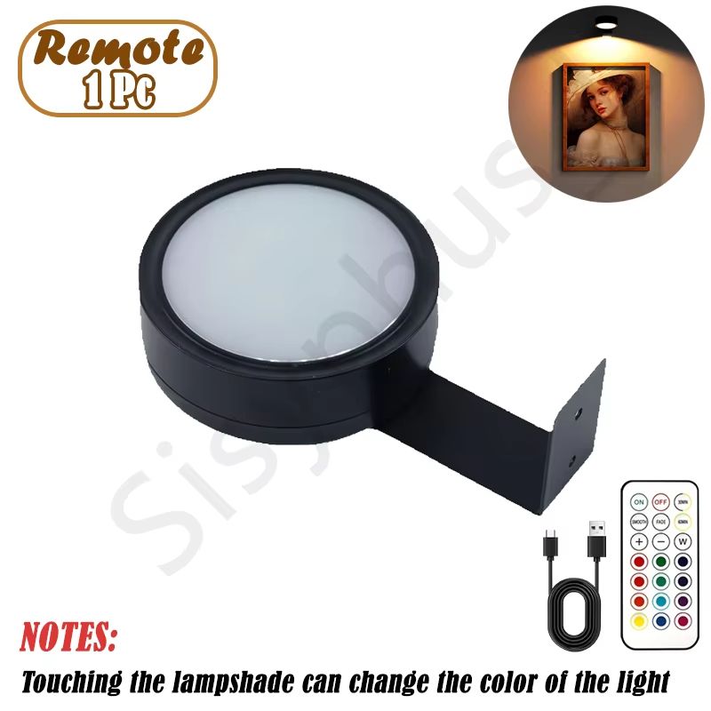 USB Rechargeable Magnetic RGB Wall Art Light  Wireless Display Lamp With Remote  Decorative Modes 11