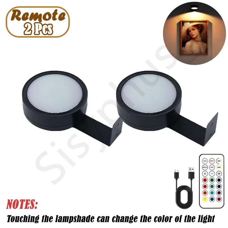USB Rechargeable Magnetic RGB Wall Art Light  Wireless Display Lamp With Remote  Decorative Modes 12