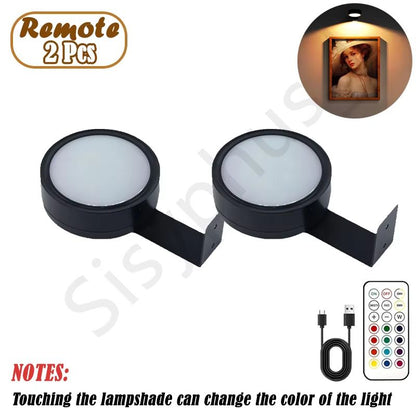 USB Rechargeable Magnetic RGB Wall Art Light  Wireless Display Lamp With Remote  Decorative Modes 12