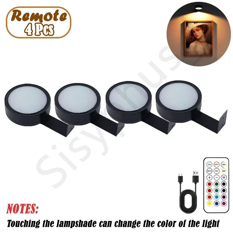USB Rechargeable Magnetic RGB Wall Art Light  Wireless Display Lamp With Remote  Decorative Modes 13