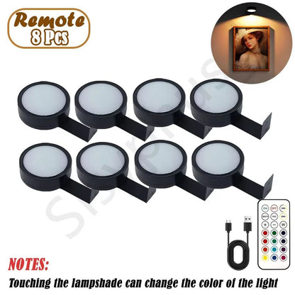 USB Rechargeable Magnetic RGB Wall Art Light  Wireless Display Lamp With Remote  Decorative Modes 15