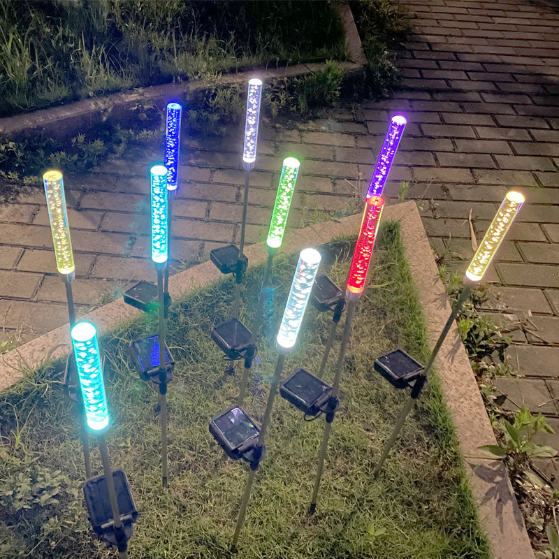 Water Jet Solar LED Landscape Light Post, Bubble Column Lawn Light, Dynamic Garden Atmosphere Fixture