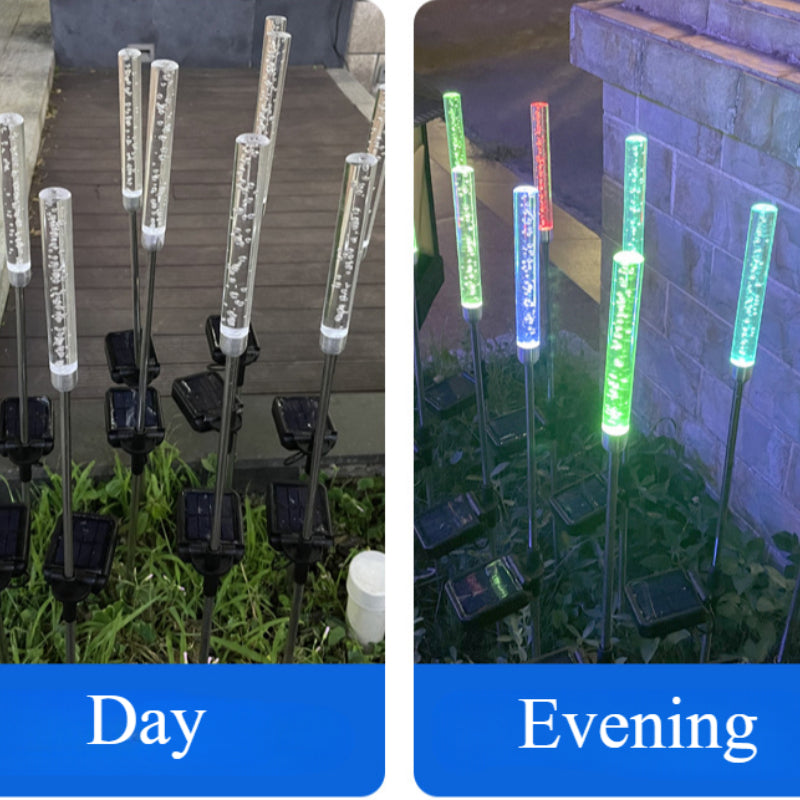 Water Jet Solar LED Landscape Light Post, Bubble Column Lawn Light, Dynamic Garden Atmosphere Fixture