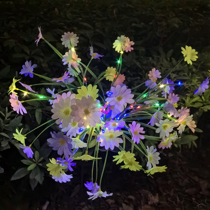 Outdoor Solar Powered Chrysanthemum Lights Yard Decoration, Garden Lighting, Unique Landscape Lamp for Lawn Stakes
