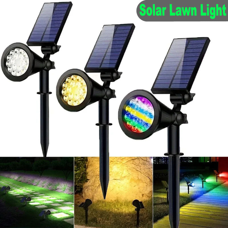 Adjustable Spotlight Solar 18 LED Outdoor Lamp, Waterproof Garden Tree Lights, Solar Powered Yard Decoration Light