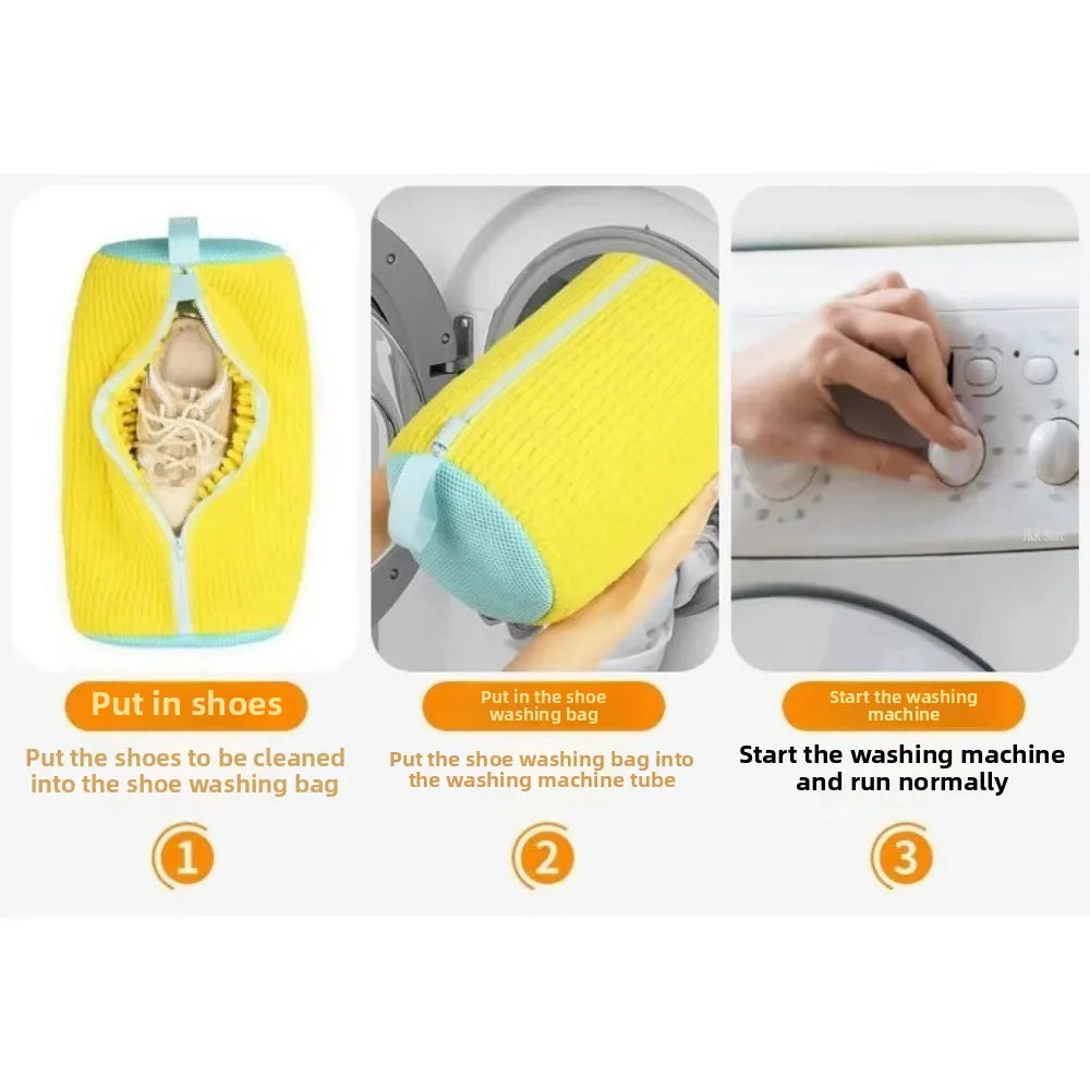Shoe Laundry Bag, Tear-Resistant Padded Net Protector for Machine Washing, Polyester Nylon Wash Bags for Shoes