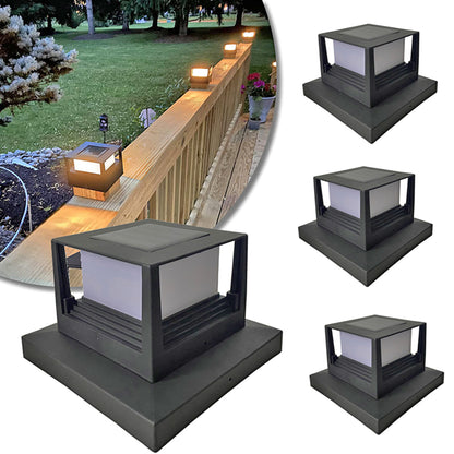 Waterproof LED Solar Pillar Light for Patio, Fence Column Garden Light, Outdoor Courtyard Sunlight Pathway Lamp