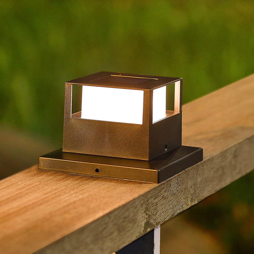 Waterproof LED Solar Pillar Light For Patio Fence Column Garden Light Outdoor Courtyard Sunlight Pa 1
