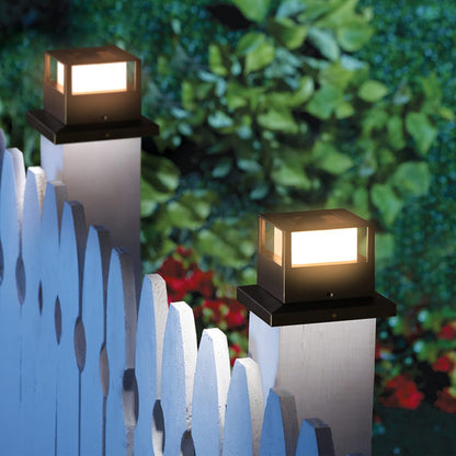 Waterproof LED Solar Pillar Light For Patio Fence Column Garden Light Outdoor Courtyard Sunlight Pa 2