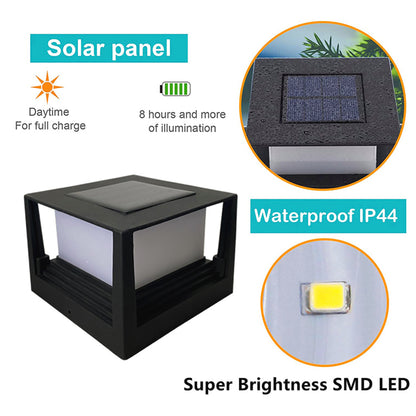 Waterproof LED Solar Pillar Light For Patio Fence Column Garden Light Outdoor Courtyard Sunlight Pa 3