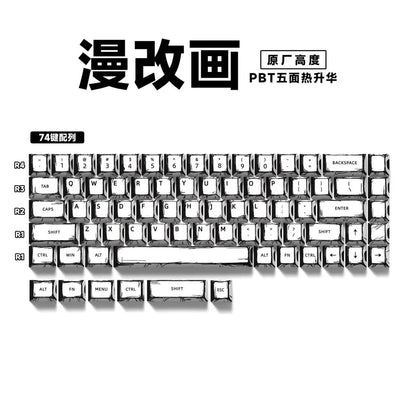 Comic Style PBT Keycap Set For Mechanical Keyboards 151 Keys Cherry Profile 14
