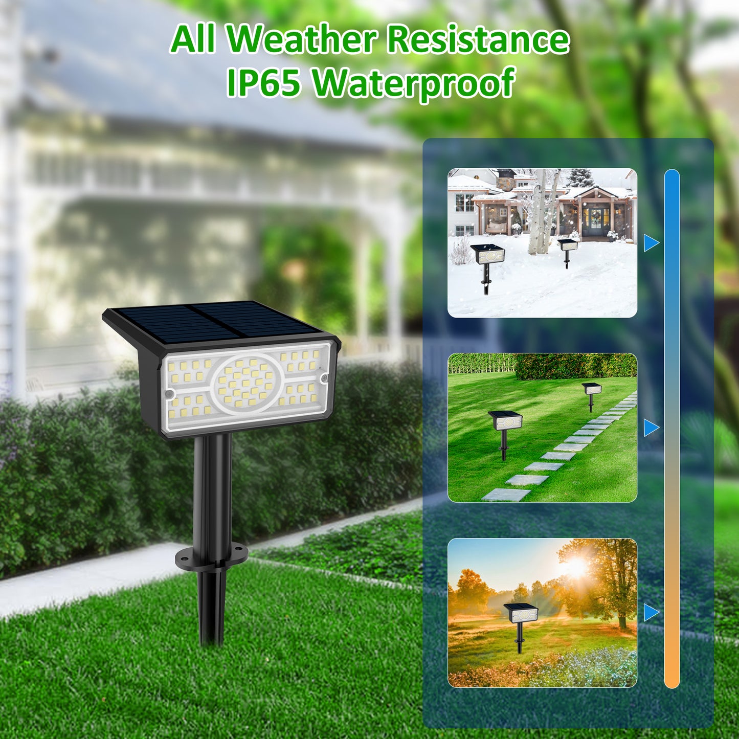 Solar Power Light Outdoor, IP65 Solar Lamp, Green Blue Solar Garden Spotlight Wall Light