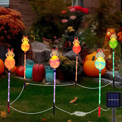 Lovely Rabbit Solar Lights Outdoor Garden Decor Waterproof Holiday Christmas LED Fairy Lights 6pcs Home Decorations