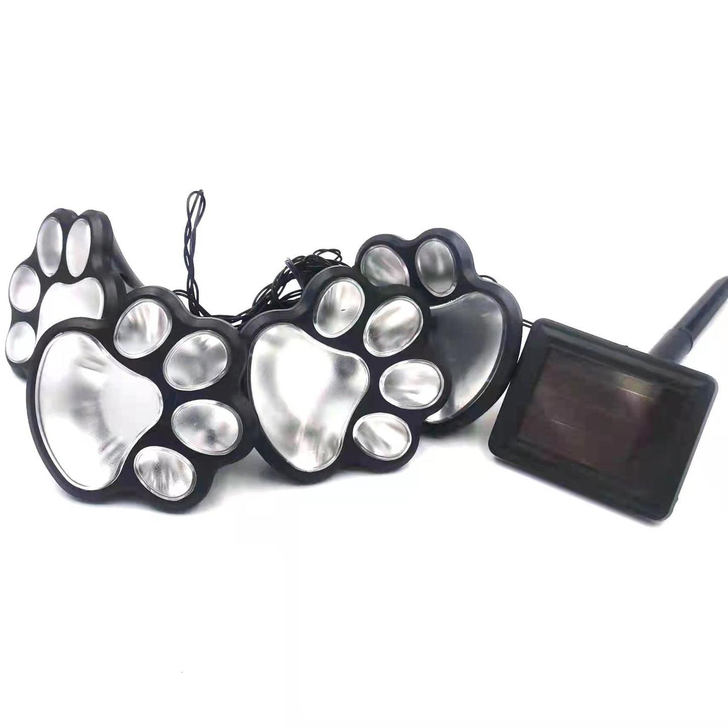 Waterproof Garden Lawn Lamp, Solar Landscape Lights for Yard Patio Path, 4 LED Outdoor Animal Paw Print Stone