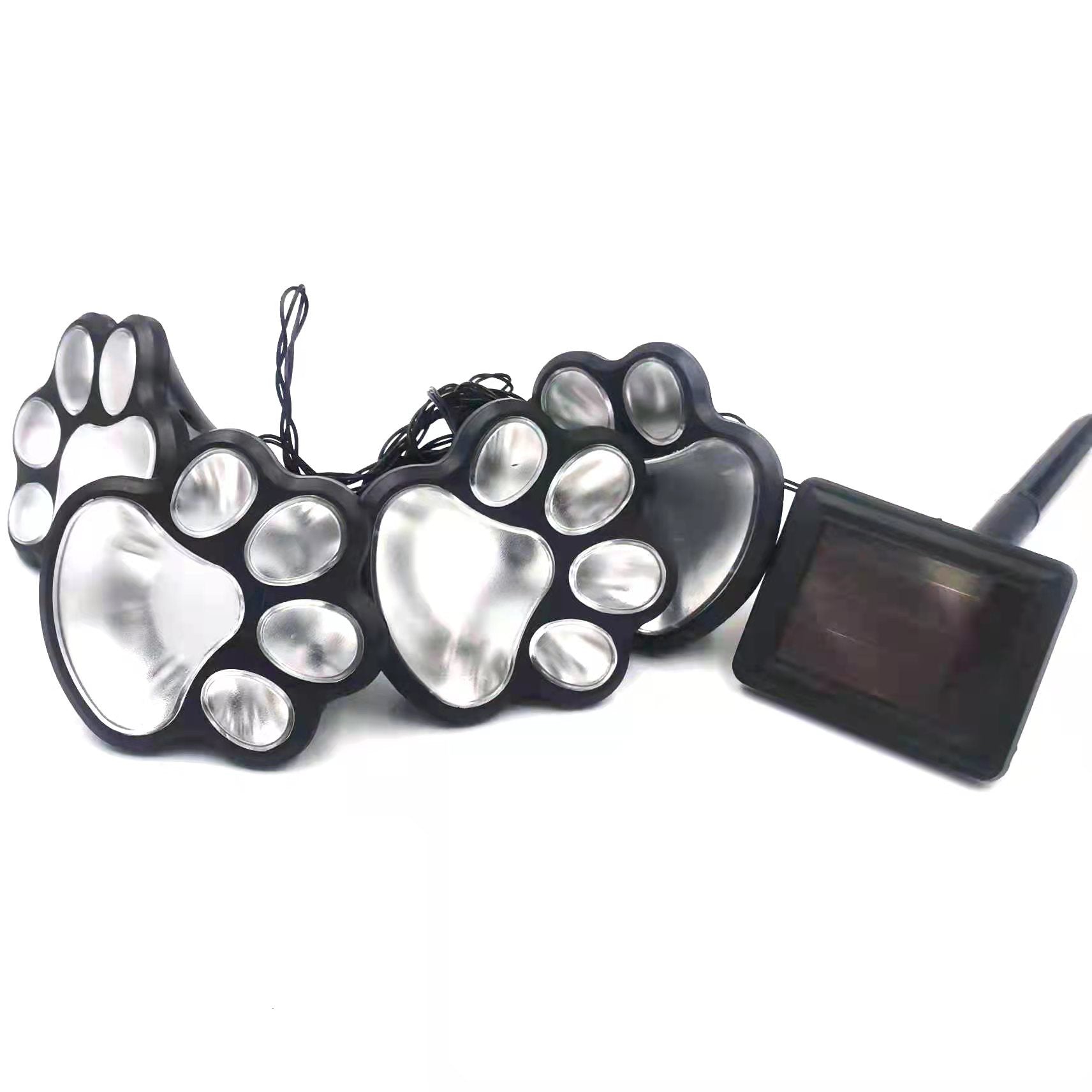 Waterproof Garden Lawn Lamp, Solar Landscape Lights for Yard Patio Path, 4 LED Outdoor Animal Paw Print Stone